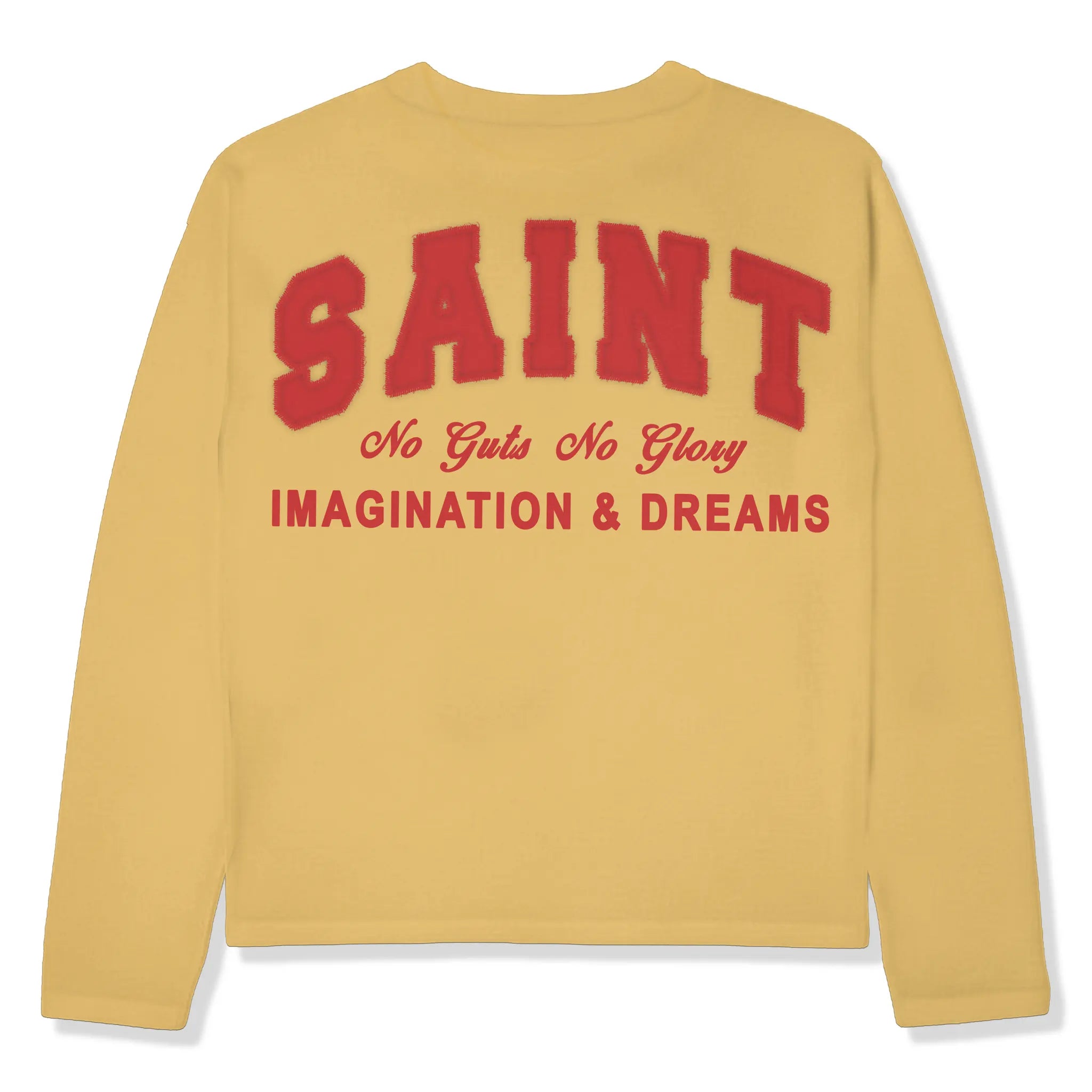 Back View of Suavo London Waffle L/S Mustard T-Shirt